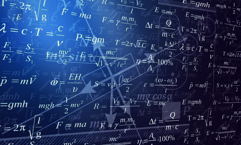 Physics and mathematics formulas background